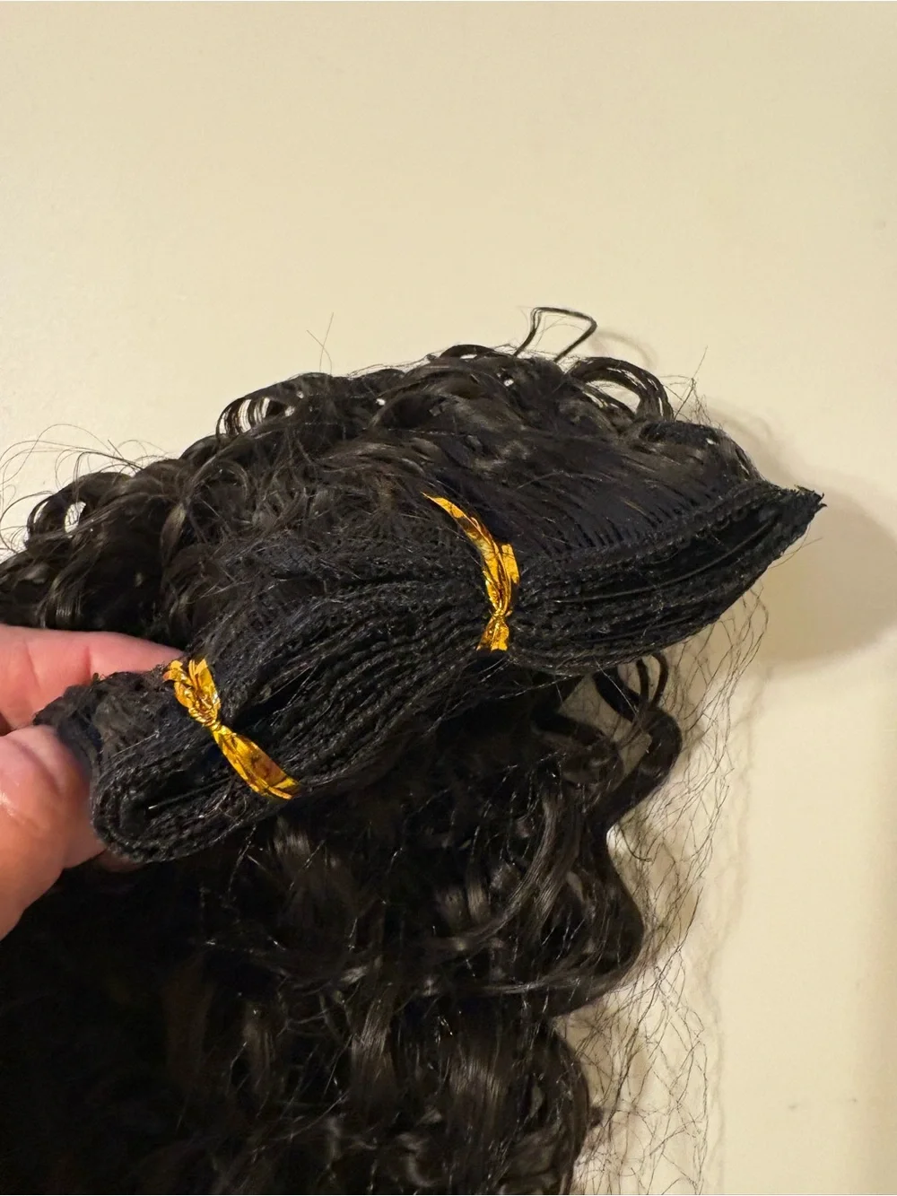 Dark Black Curly Clip-In Hair Extension - Natural Black